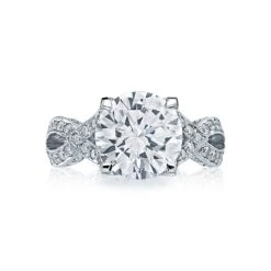 Tacori Platinum RoyalT Round Diamond Engagement Ring Setting (0.87 CTW)