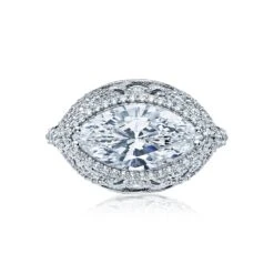 Tacori Platinum RoyalT Marquise Diamond Engagement Ring Setting (1.4 CTW)
