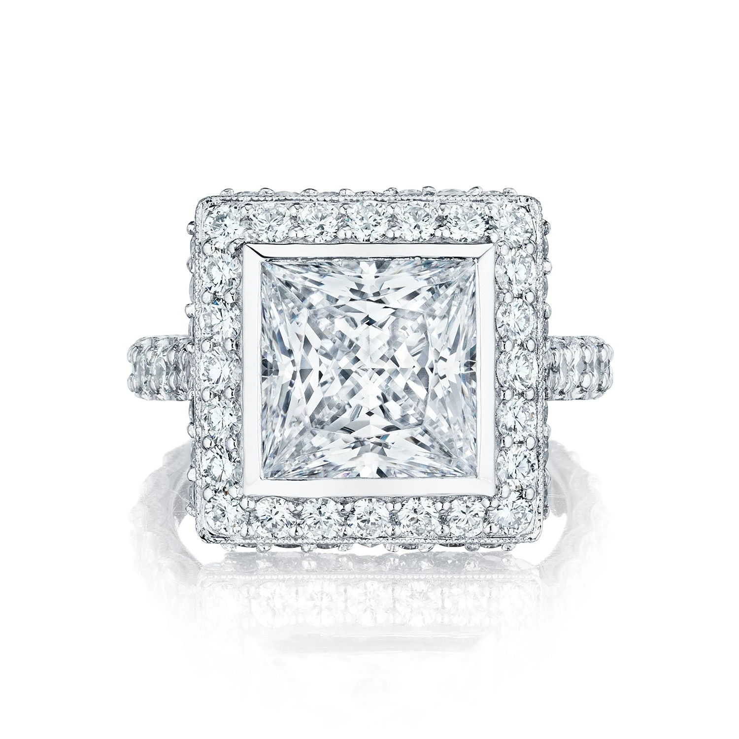 Tacori Platinum RoyalT Princess Diamond Engagement Ring Setting (2 CTW) 3 Tacori Platinum RoyalT Princess Diamond Engagement Ring Setting (2 CTW)