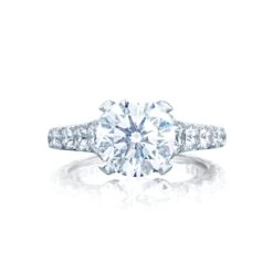 Tacori Platinum RoyalT Round Diamond Engagement Ring Setting (1.65 CTW)