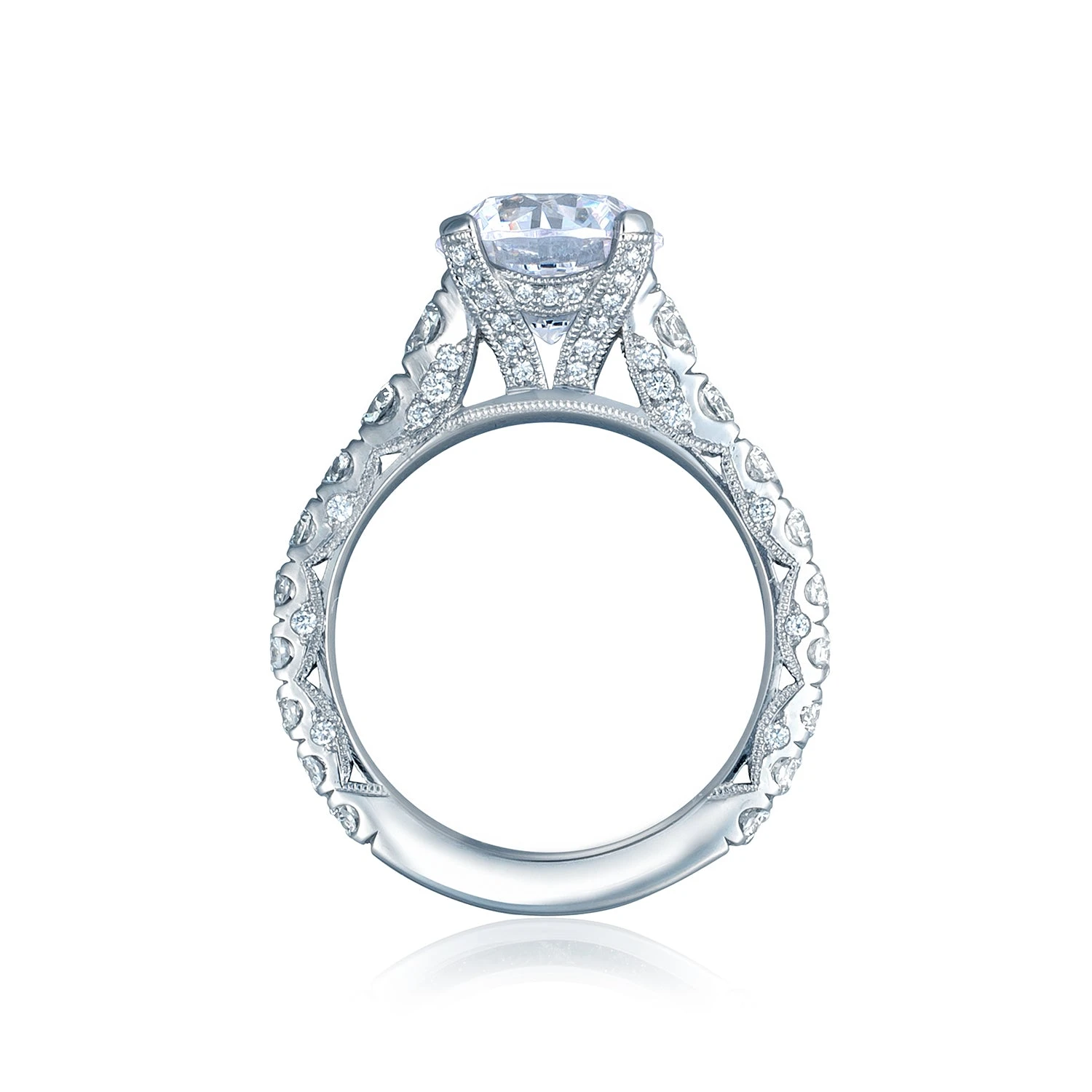 Tacori Platinum RoyalT Round Diamond Engagement Ring Setting (1.65 CTW) 4 Tacori Platinum RoyalT Round Diamond Engagement Ring Setting (1.65 CTW) - Image 2