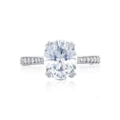 Tacori Platinum RoyalT Oval Diamond Engagement Ring Setting (0.75 CTW)