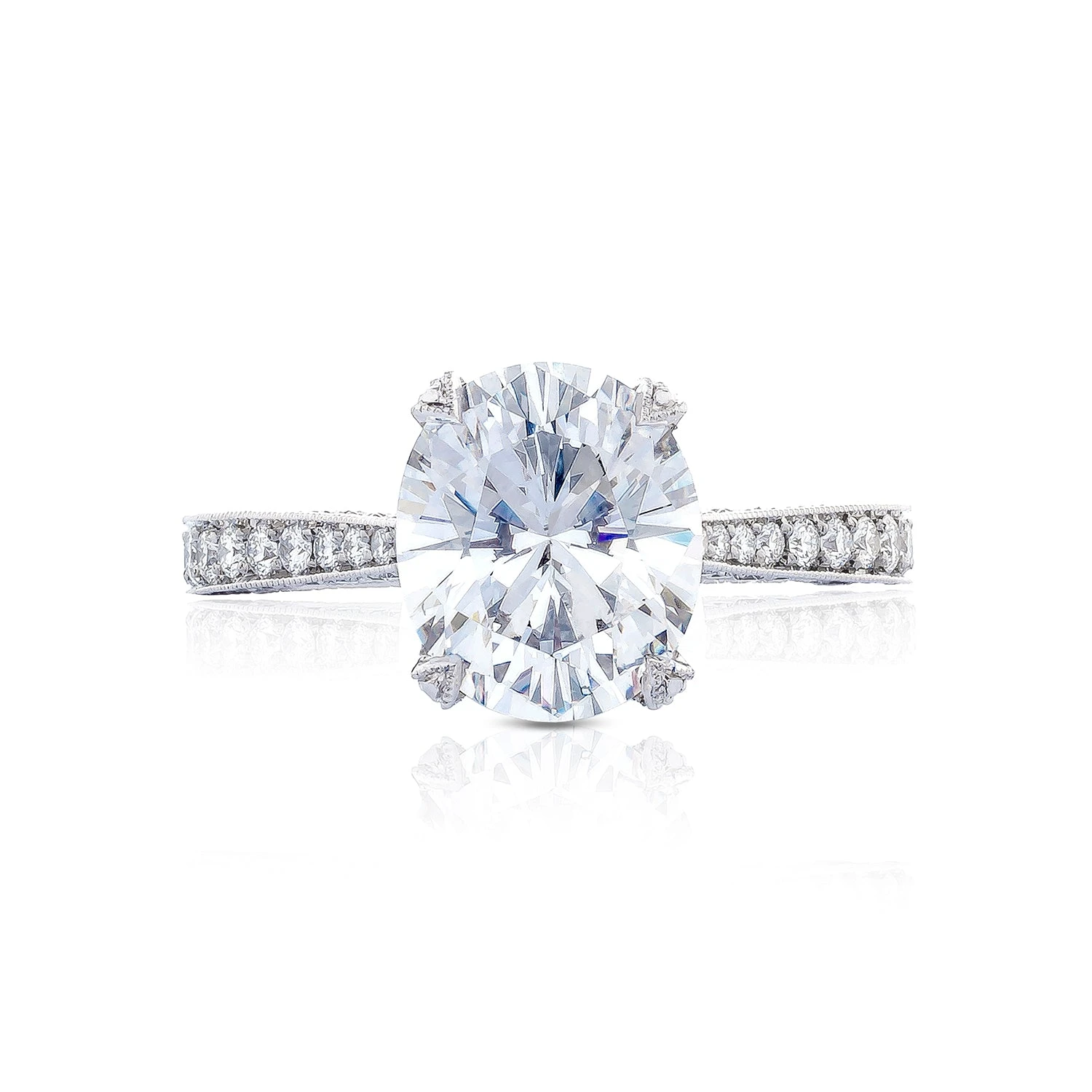 Tacori Platinum RoyalT Oval Diamond Engagement Ring Setting (0.75 CTW) 3 Tacori Platinum RoyalT Oval Diamond Engagement Ring Setting (0.75 CTW)