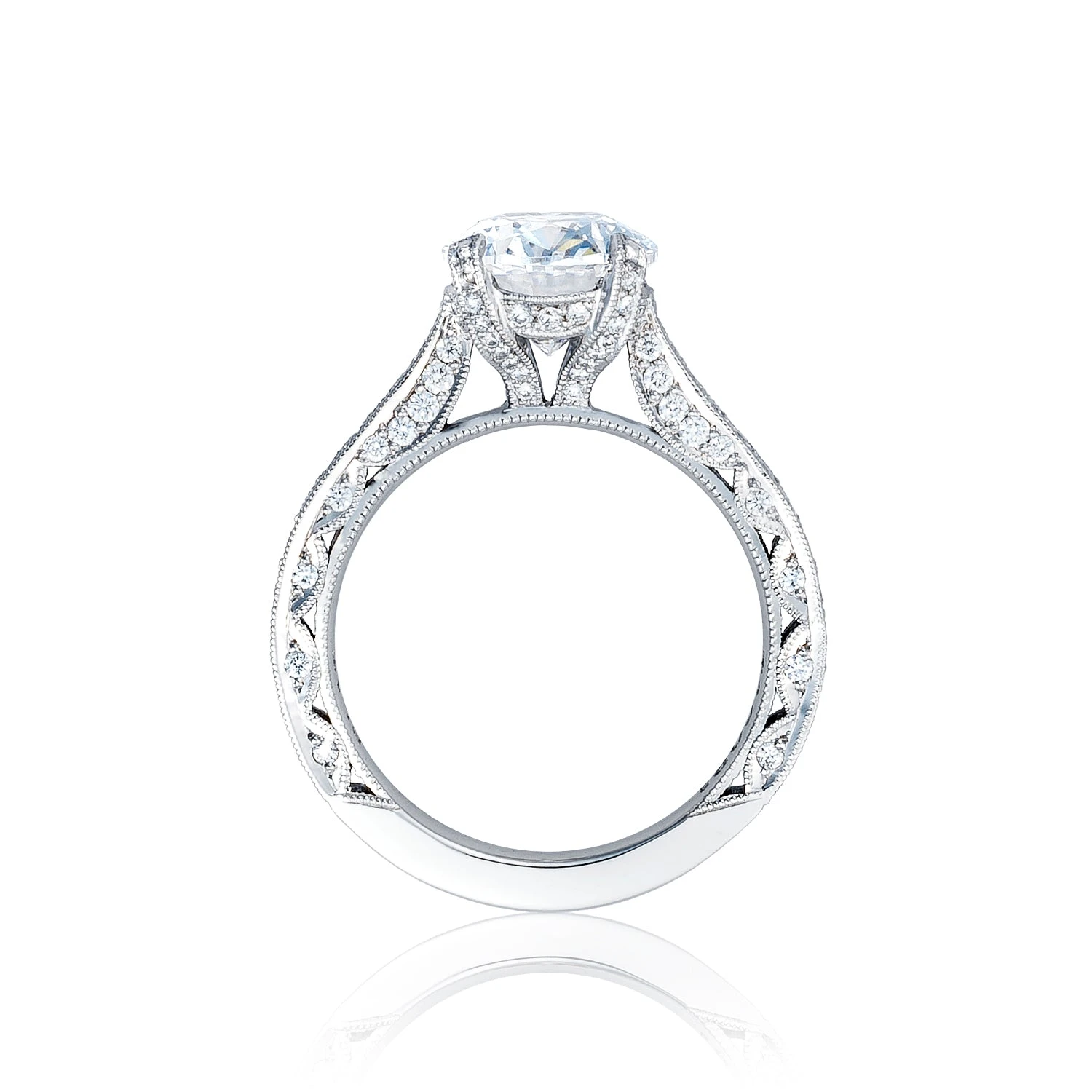 Tacori Platinum RoyalT Oval Diamond Engagement Ring Setting (0.75 CTW) 4 Tacori Platinum RoyalT Oval Diamond Engagement Ring Setting (0.75 CTW) - Image 2