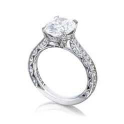 Tacori Platinum RoyalT Oval Diamond Engagement Ring Setting (0.75 CTW) 7 Tacori Platinum RoyalT Oval Diamond Engagement Ring Setting (0.75 CTW) -DIAMOND JEWELRY SHOP ht2626ov10x85 50