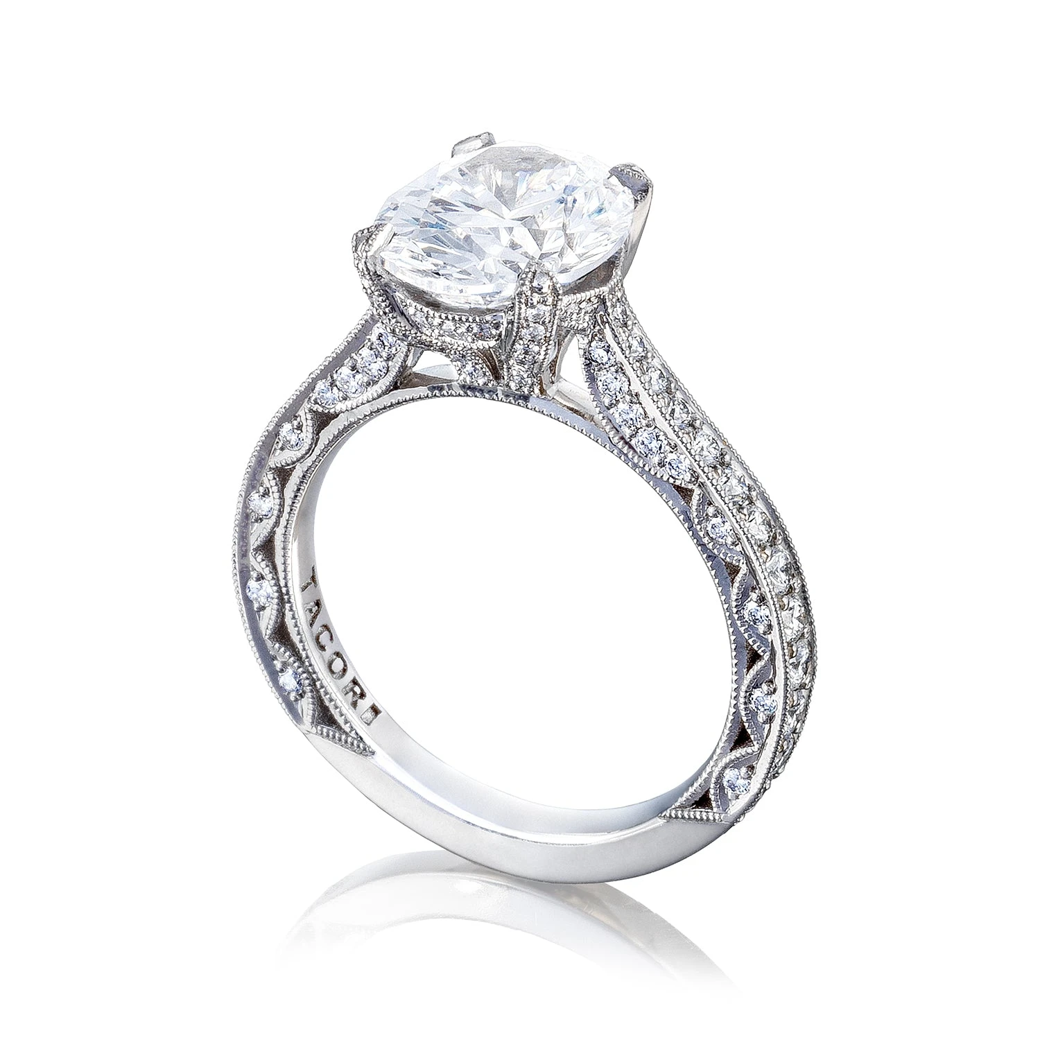 Tacori Platinum RoyalT Oval Diamond Engagement Ring Setting (0.75 CTW) 5 Tacori Platinum RoyalT Oval Diamond Engagement Ring Setting (0.75 CTW) - Image 3