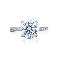 Tacori Platinum RoyalT Round Diamond Engagement Ring Setting (0.75 CTW)