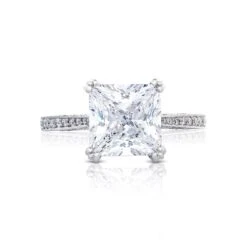 Tacori Platinum RoyalT Princess Diamond Engagement Ring Setting (0.47 CTW)