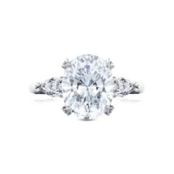 Tacori Platinum RoyalT Oval Diamond Engagement Ring Setting (0.84 CTW)