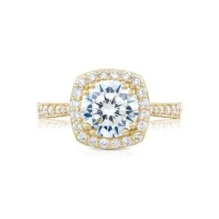 Tacori 18k Yellow Gold RoyalT Round Diamond Engagement Ring Setting (1.01 CTW)