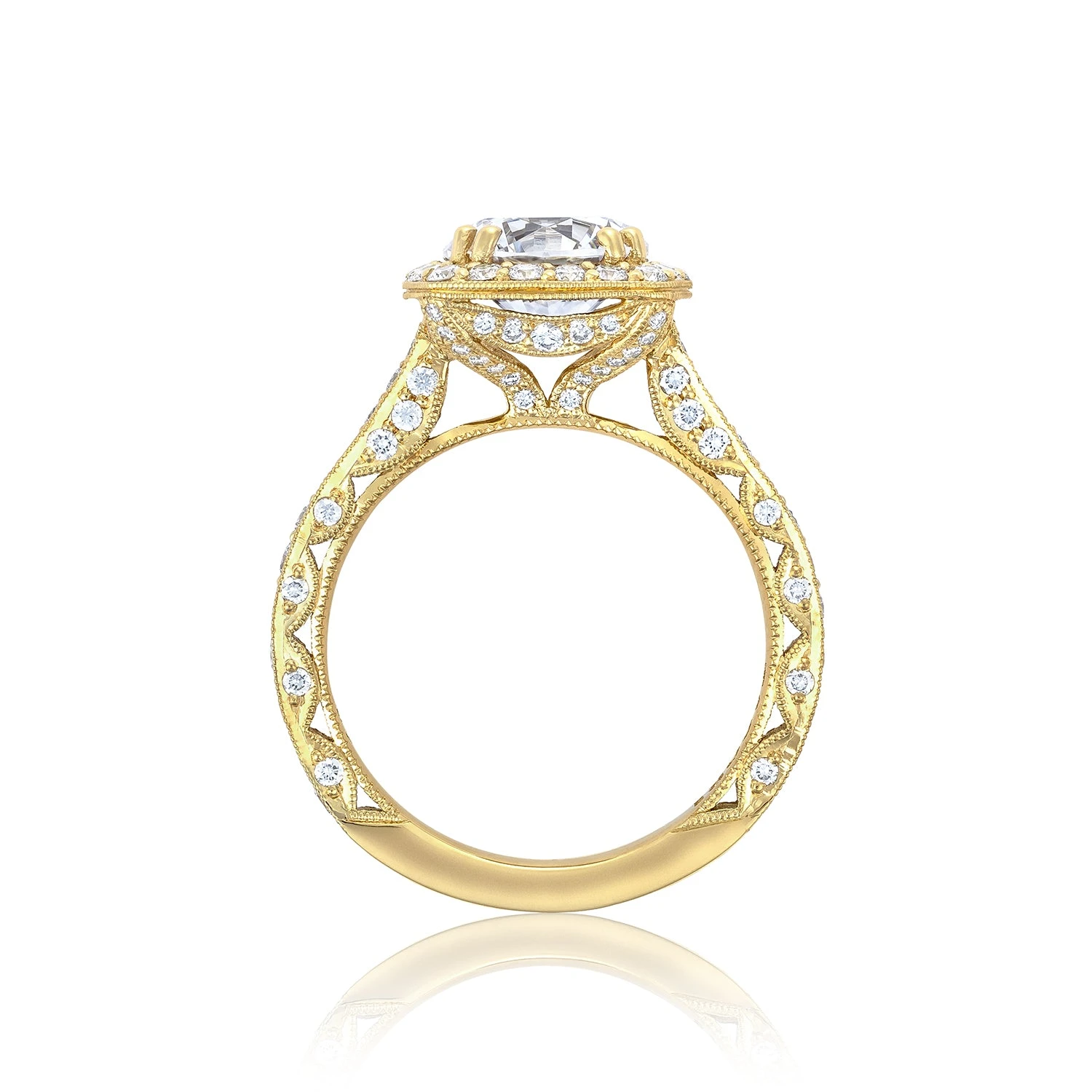 Tacori 18k Yellow Gold RoyalT Round Diamond Engagement Ring Setting (1.01 CTW) 4 Tacori 18k Yellow Gold RoyalT Round Diamond Engagement Ring Setting (1.01 CTW) - Image 2
