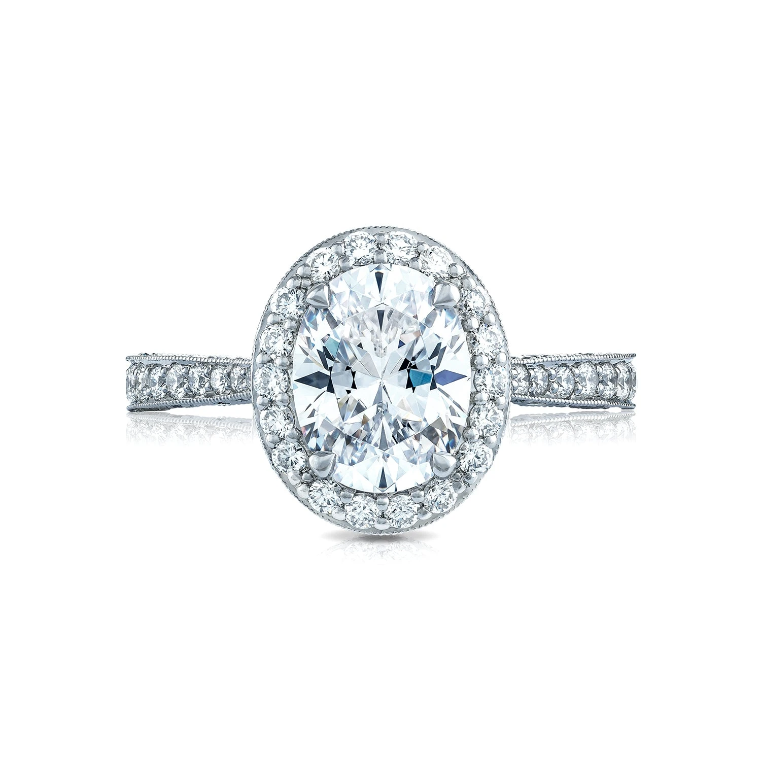 Tacori Platinum RoyalT Oval Diamond Engagement Ring Setting (0.96 CTW) 3 Tacori Platinum RoyalT Oval Diamond Engagement Ring Setting (0.96 CTW)