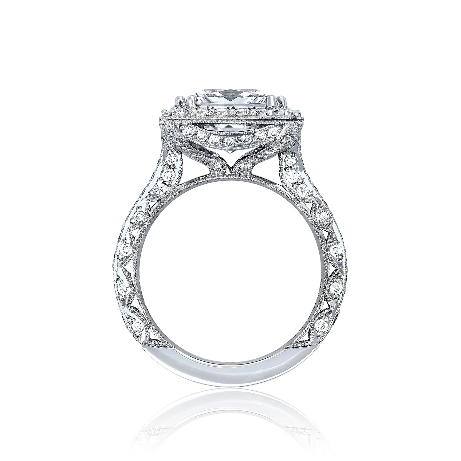 Tacori Platinum RoyalT Princess Diamond Engagement Ring Setting (1.31 CTW) 4 Tacori Platinum RoyalT Princess Diamond Engagement Ring Setting (1.31 CTW) - Image 2