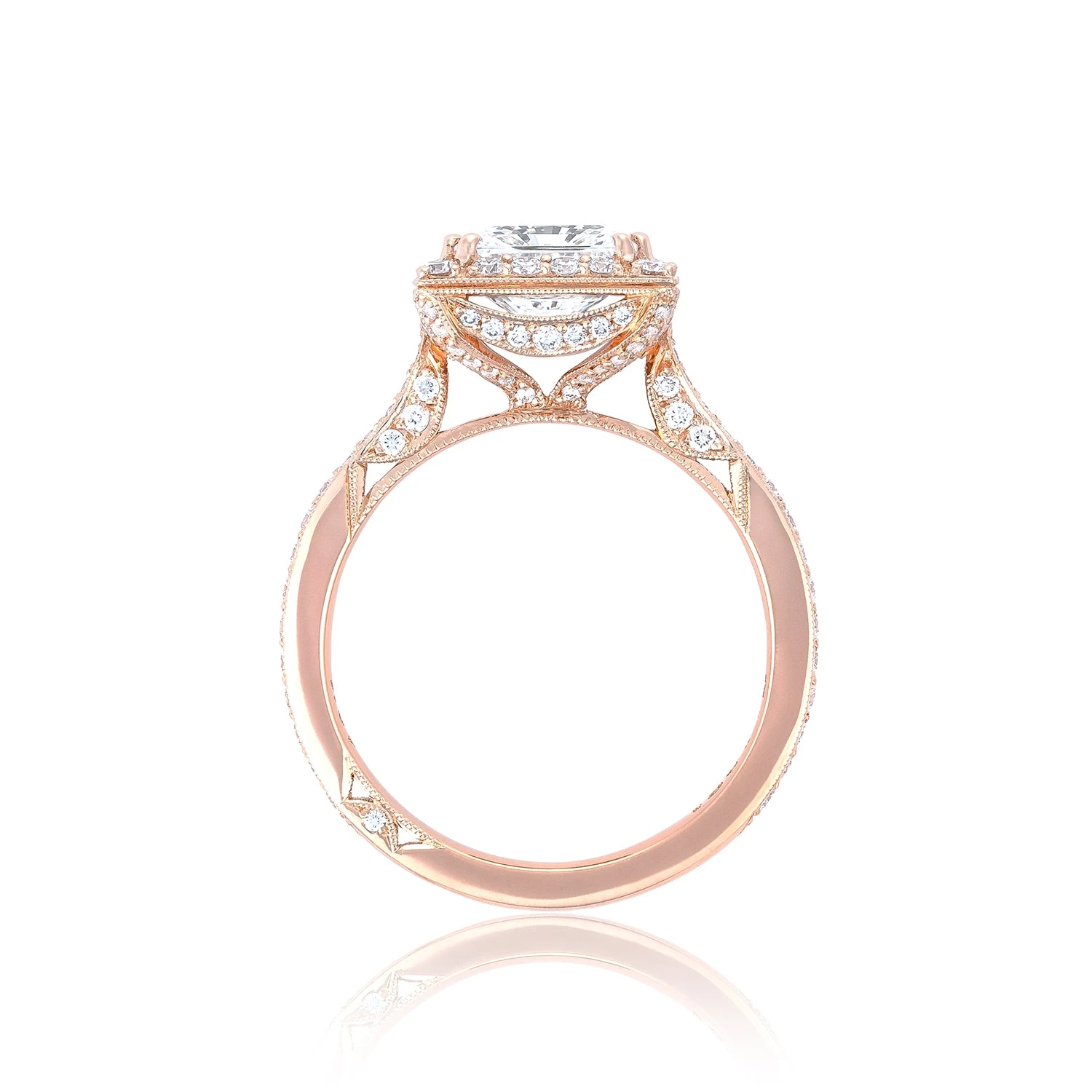 Tacori 18k Rose Gold RoyalT Princess Diamond Engagement Ring Setting (0.73 CTW) 4 Tacori 18k Rose Gold RoyalT Princess Diamond Engagement Ring Setting (0.73 CTW) - Image 2