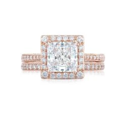 Tacori 18k Rose Gold RoyalT Princess Diamond Engagement Ring Setting (0.73 CTW) 7 Tacori 18k Rose Gold RoyalT Princess Diamond Engagement Ring Setting (0.73 CTW) -DIAMOND JEWELRY SHOP ht2652pr7pk 30