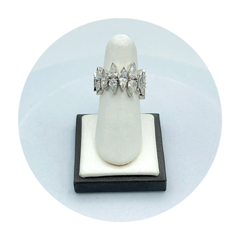 Estate Platinum Marquise & Pear Diamond Fashion Ring (3.00CTW Diamond) 3 Estate Platinum Marquise & Pear Diamond Fashion Ring (3.00CTW Diamond)