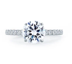 A.JAFFE Classics Round Diamond Engagement Ring Setting (0.43 Ctw)