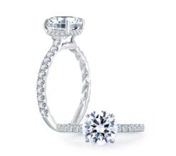 A.JAFFE Classics Round Diamond Engagement Ring Setting (0.43 Ctw) -DIAMOND JEWELRY SHOP me1865q c