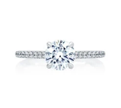 A.JAFFE Classics Round Diamond Engagement Ring Setting (0.24 Ctw)