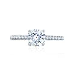 A.JAFFE Classics Round Diamond Engagement Ring Setting (0.27 Ctw)