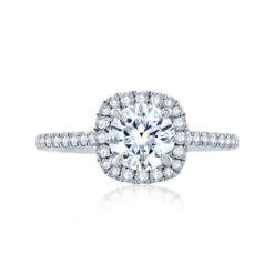 A.JAFFE Seasons Of Love Round Diamond Engagement Ring Setting (0.42 Ctw)