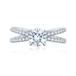 A.JAFFE Classics Round Diamond Engagement Ring Setting (0.46 Ctw)