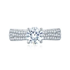 A.JAFFE Seasons Of Love Round Diamond Engagement Ring Setting (0.45 Ctw)