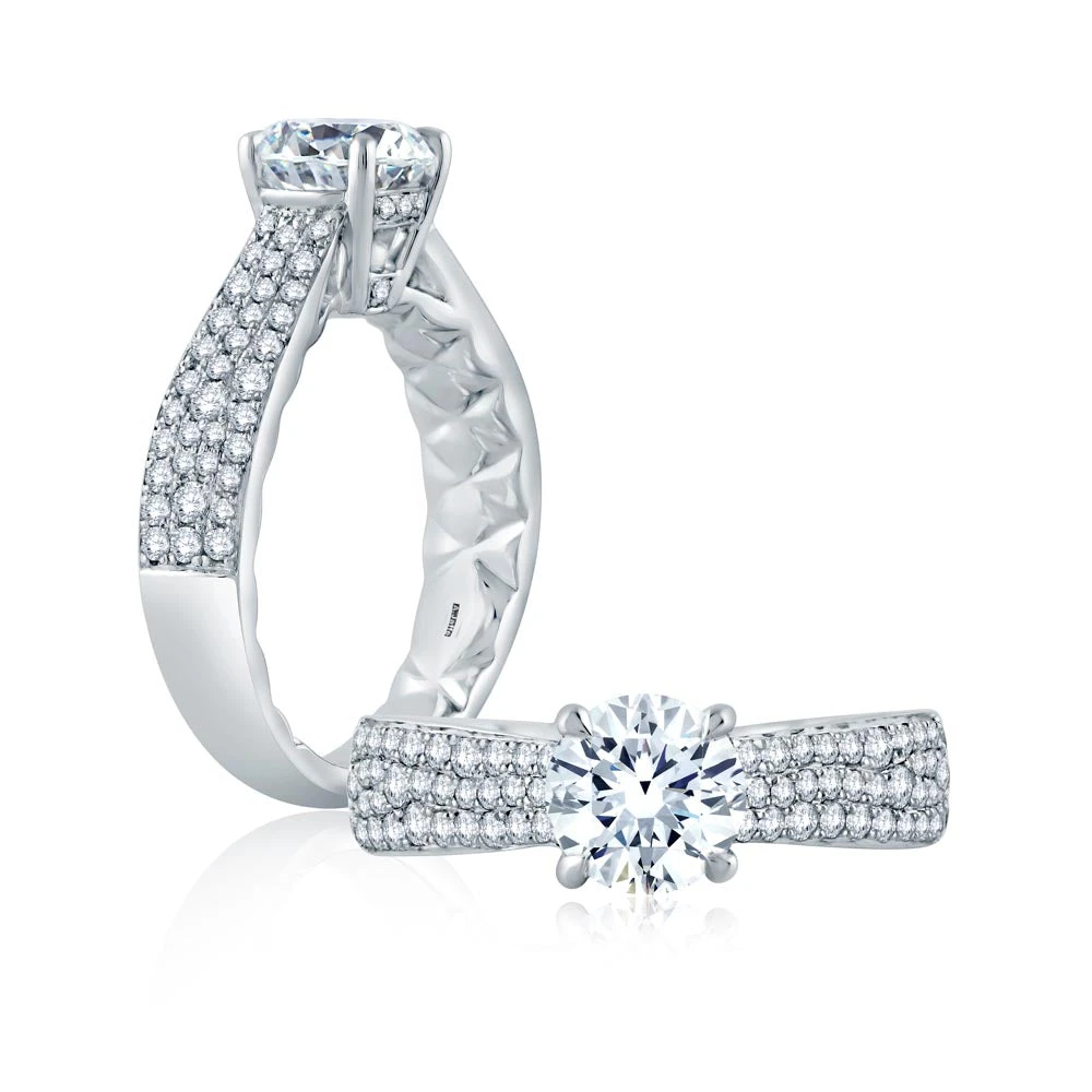 A.JAFFE Seasons Of Love Round Diamond Engagement Ring Setting (0.45 Ctw) 4 A.JAFFE Seasons Of Love Round Diamond Engagement Ring Setting (0.45 Ctw) - Image 2