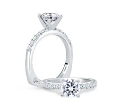 A.JAFFE Classics Round Diamond Engagement Ring Setting (0.20 Ctw) -DIAMOND JEWELRY SHOP mes078 c