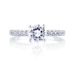 A.JAFFE Classics Round Diamond Ring Setting (0.17 Ctw)