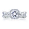 A.JAFFE Art Deco Round Diamond Engagement Ring Setting (0.34 Ctw) -DIAMOND JEWELRY SHOP mes410