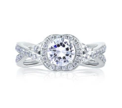 A.JAFFE Art Deco Round Diamond Engagement Ring Setting (0.34 Ctw)