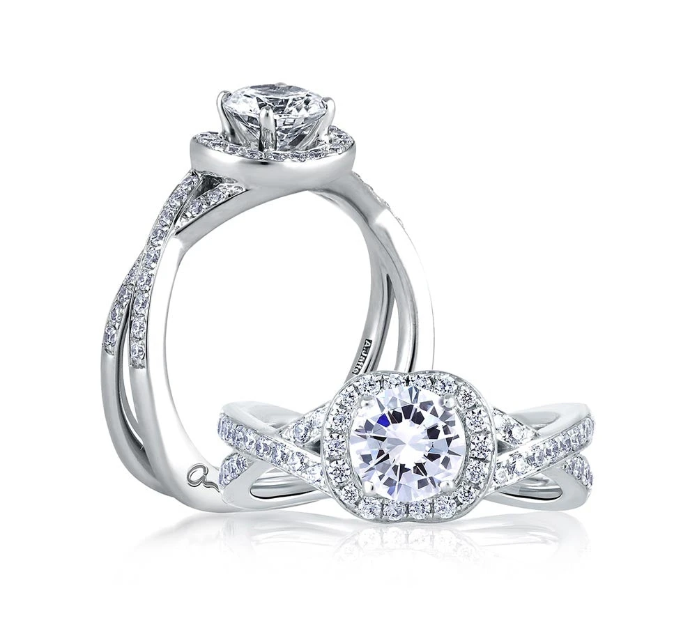 A.JAFFE Art Deco Round Diamond Engagement Ring Setting (0.34 Ctw) 5 A.JAFFE Art Deco Round Diamond Engagement Ring Setting (0.34 Ctw) - Image 3