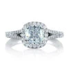 A.JAFFE Metropolitain Cushion Diamond Engagement Ring Setting (0.42 Ctw) -DIAMOND JEWELRY SHOP mes576