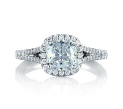 A.JAFFE Metropolitain Cushion Diamond Engagement Ring Setting (0.42 Ctw)