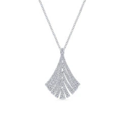 Gabriel Art Moderne Collection White Gold Diamond Pendant Necklace (0.63 CTW)
