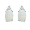 10k White Gold Prong Opal Earrings 1/25CT 1 10k White Gold Prong Opal Earrings 1/25CT -DIAMOND JEWELRY SHOP opal