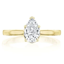 Tacori 14k Yellow Gold Coastal Crescent Collection Classic Engagement Ring Setting 0.06CTW -DIAMOND JEWELRY SHOP p100ps85x55fy 3