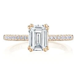 Tacori 14k Rose Gold Coastal Crescent Collection Classic Engagement Ring Setting 0.15CTW