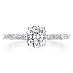 Tacori 14k White Gold Coastal Crescent Collection Classic Engagement Ring Setting 0.16CTW