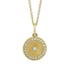14K Yellow Gold Celestial Pendant