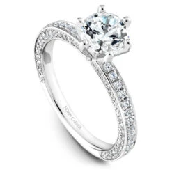 Noam Carver White Gold Vintage Diamond Engagement Ring Setting (0.64 CTW)