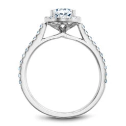 Noam Carver White Gold Oval Diamond Engagement Ring Setting With Halo (0.39 CTW) -DIAMOND JEWELRY SHOP r050 02a side