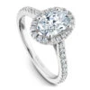 Noam Carver White Gold Oval Diamond Engagement Ring Setting With Halo (0.39 CTW) -DIAMOND JEWELRY SHOP r050 02a standing