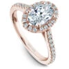 Noam Carver Rose Gold Oval Diamond Engagement Ring Setting With Halo (0.39 CTW) -DIAMOND JEWELRY SHOP r050 02ra standing