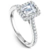 Noam Carver White Gold Emerald Diamond Engagement Ring Setting With Halo (0.41 CTW) -DIAMOND JEWELRY SHOP r050 04a standing