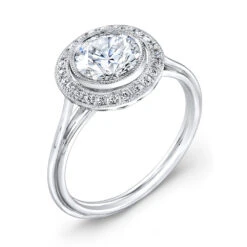 Jolie Designs Round Diamond Vintage Engagement Ring (0.10 CTW)