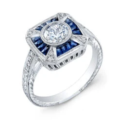 Jolie Designs Round Diamond Vintage Engagement Ring (0.61 CTW)