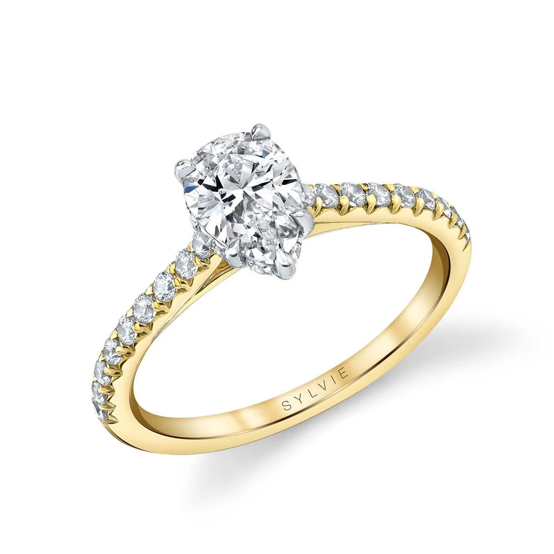 Sylvie Pear Classic Engagement Ring Setting 4 Sylvie Pear Classic Engagement Ring Setting - Image 2