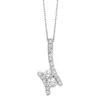 Silver Diamond Two Stone Pendant (0.25 CTW) -DIAMOND JEWELRY SHOP two1017